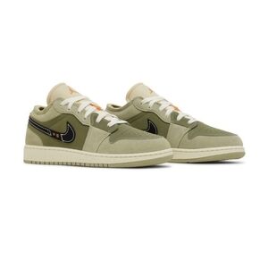 EUC Nike Olive and Beige Low-Top Sneakers